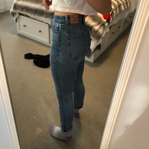 Light wash Lucky Brand Bridgette skinny jeans